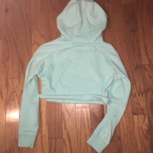 Gymshark Tops - Gymshark pale turquoise cropped crest hoodie small Gymshark Tops - Gymshark pale turquoise cropped crest hoodie small